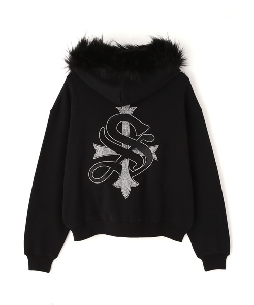 L.H.P（エルエイチピー）の「SUPPLIER/サプライヤー/【LHP EXCLUSIVE】FAUX FUR CROPPED CROSS ZIP HOODIE（パーカー・メンズ・シルバー/ピンク・XL/L/M）」の7枚目の写真