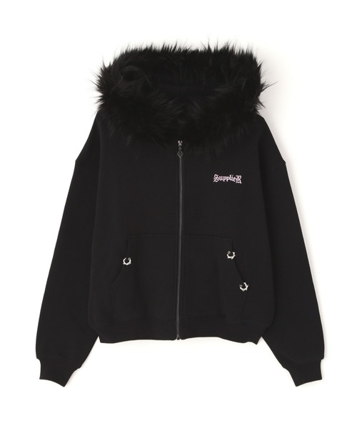 L.H.P（エルエイチピー）の「SUPPLIER/サプライヤー/【LHP EXCLUSIVE】FAUX FUR CROPPED CROSS ZIP HOODIE（パーカー・メンズ・シルバー/ピンク・XL/L/M）」の16枚目の写真