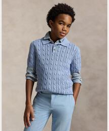 POLO RALPH LAUREN CHILDRENSWEAR | ケーブルニット コットン ポロカラー セーター(ニット/セーター)
