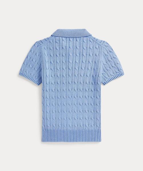 POLO RALPH LAUREN CHILDRENSWEAR(ポロ ラルフ ローレン チルドレンズウェア)の「ケーブルニット コットン ポロカラー セーター(ニット/セーター・キッズ・ブルー・L/M)」の6枚目の写真