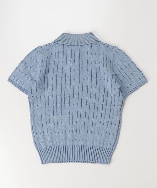 POLO RALPH LAUREN CHILDRENSWEAR(ポロ ラルフ ローレン チルドレンズウェア)の「ケーブルニット コットン ポロカラー セーター(ニット/セーター・キッズ・ブルー・L/M)」の2枚目の写真