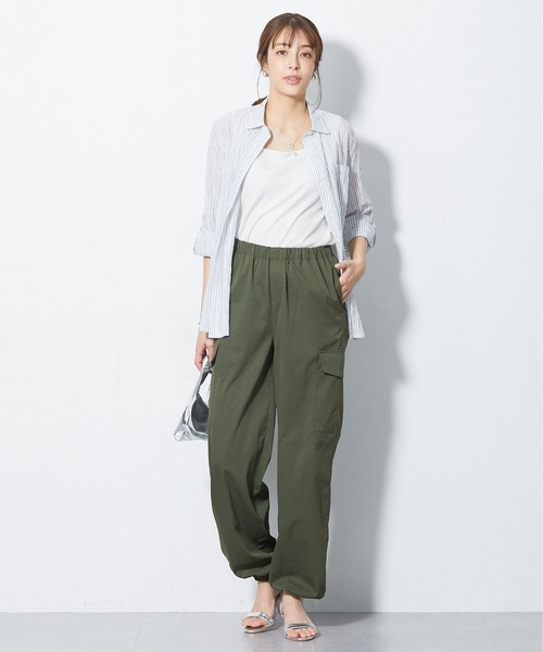 slattgir（スラットジール）の「高身長　接触冷感ライトチノカーゴパンツ（トールサイズ）（カーゴパンツ・レディース・グレイッシュブルー/カーキ/ブラック・TM/TL/TLL/T3L/T4L/T5L）」の8枚目の写真
