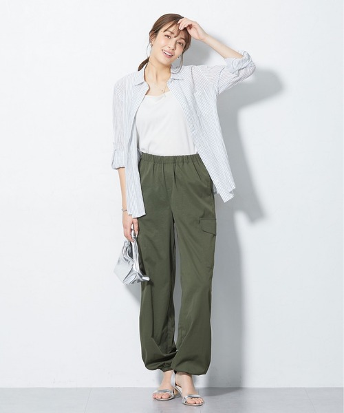 slattgir（スラットジール）の「高身長　接触冷感ライトチノカーゴパンツ（トールサイズ）（カーゴパンツ・レディース・グレイッシュブルー/カーキ/ブラック・TM/TL/TLL/T3L/T4L/T5L）」の9枚目の写真