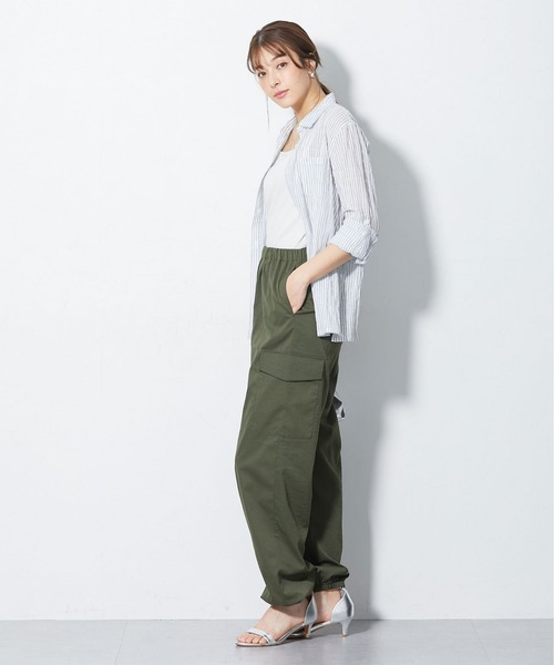 slattgir（スラットジール）の「高身長　接触冷感ライトチノカーゴパンツ（トールサイズ）（カーゴパンツ・レディース・グレイッシュブルー/カーキ/ブラック・TM/TL/TLL/T3L/T4L/T5L）」の10枚目の写真
