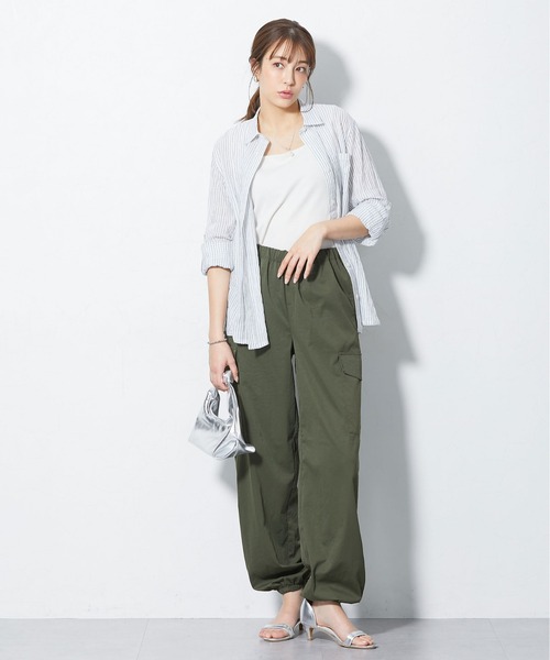 slattgir（スラットジール）の「高身長　接触冷感ライトチノカーゴパンツ（トールサイズ）（カーゴパンツ・レディース・グレイッシュブルー/カーキ/ブラック・TM/TL/TLL/T3L/T4L/T5L）」の11枚目の写真