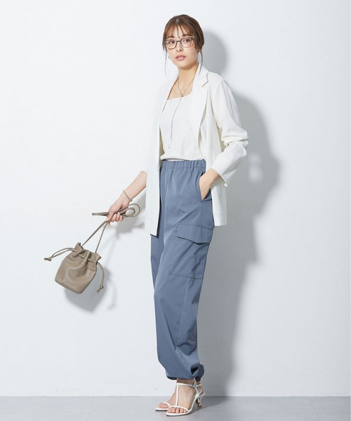 slattgir（スラットジール）の「高身長　接触冷感ライトチノカーゴパンツ（トールサイズ）（カーゴパンツ・レディース・グレイッシュブルー/カーキ/ブラック・TM/TL/TLL/T3L/T4L/T5L）」の14枚目の写真