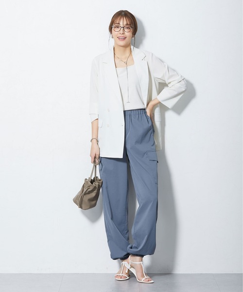 slattgir（スラットジール）の「高身長　接触冷感ライトチノカーゴパンツ（トールサイズ）（カーゴパンツ・レディース・グレイッシュブルー/カーキ/ブラック・TM/TL/TLL/T3L/T4L/T5L）」の15枚目の写真