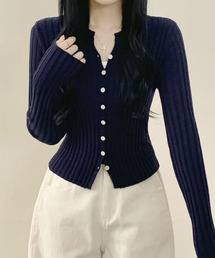 VIVID LADY（ビビッドレディー）の「リブニット ショート丈 ニットカーディガン（カーディガン/ボレロ）」