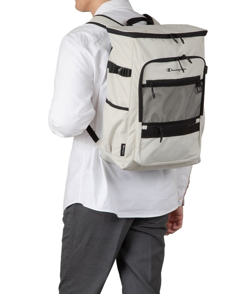 Champion（チャンピオン）の「チャンピオン リュックサック ボックス型 通学 65463（バックパック/リュック・メンズ・ブラック×ホワイト/ブラック×グリーン/ブラック×ピンク/ベージュ×ブラック・FREE）」の14枚目の写真