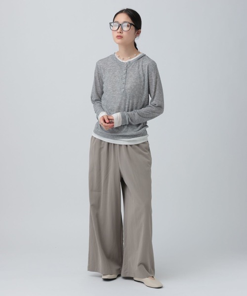 LEPSIM（レプシィム）の「ツイルギャザーワイドパンツ　630165（その他パンツ・レディース・グレイッシュベージュ/ブラック/グリーン系その他・FREE）」の19枚目の写真