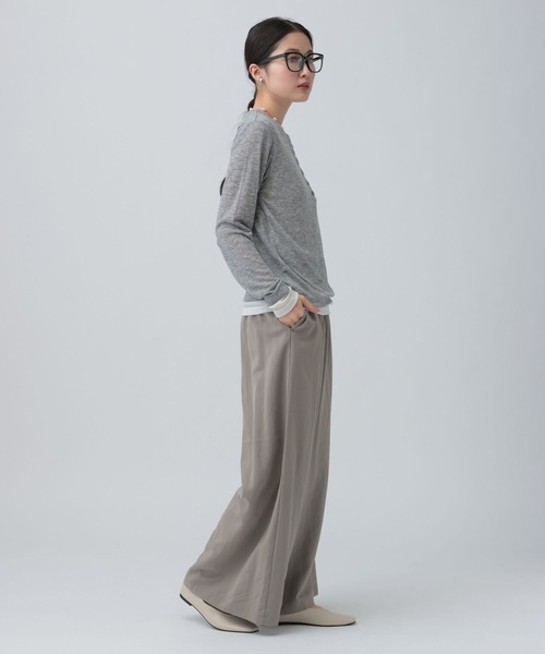LEPSIM（レプシィム）の「ツイルギャザーワイドパンツ　630165（その他パンツ・レディース・グレイッシュベージュ/ブラック/グリーン系その他・FREE）」の20枚目の写真