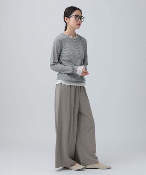 LEPSIM（レプシィム）の「ツイルギャザーワイドパンツ　630165（その他パンツ・レディース・グレイッシュベージュ/ブラック/グリーン系その他・FREE）」の21枚目の写真