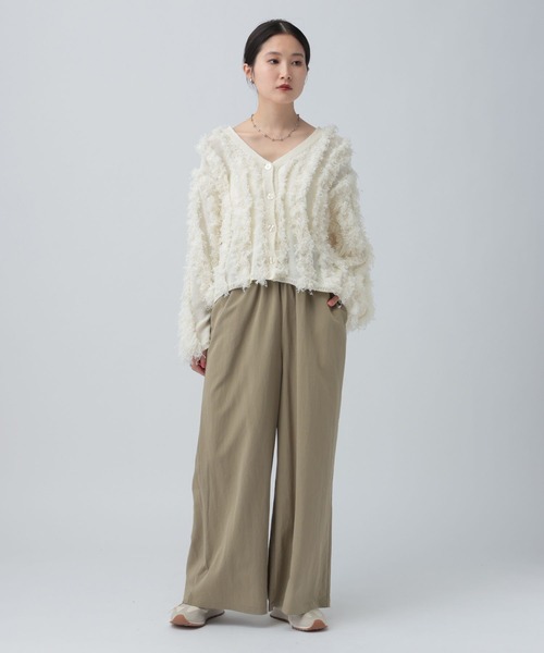 LEPSIM（レプシィム）の「ツイルギャザーワイドパンツ　630165（その他パンツ・レディース・グレイッシュベージュ/ブラック/グリーン系その他・FREE）」の4枚目の写真