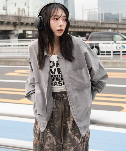 WEGO(ウィゴー)の「WEGO/フェイクスウェードシャツジャケット(ブルゾン・メンズ・ブラック/グレー・MEDIUM/LARGE)」の5枚目の写真