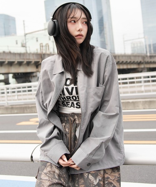 WEGO(ウィゴー)の「WEGO/フェイクスウェードシャツジャケット(ブルゾン・メンズ・ブラック/グレー・MEDIUM/LARGE)」の7枚目の写真
