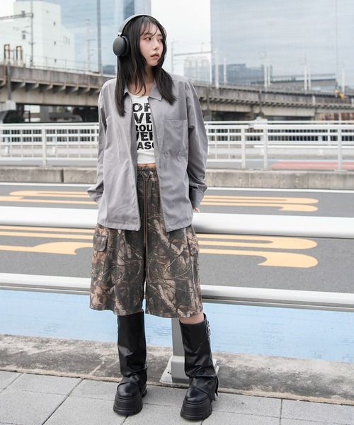 WEGO(ウィゴー)の「WEGO/フェイクスウェードシャツジャケット(ブルゾン・メンズ・ブラック/グレー・MEDIUM/LARGE)」の9枚目の写真