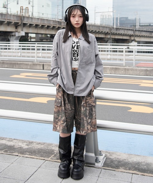 WEGO(ウィゴー)の「WEGO/フェイクスウェードシャツジャケット(ブルゾン・メンズ・ブラック/グレー・MEDIUM/LARGE)」の10枚目の写真