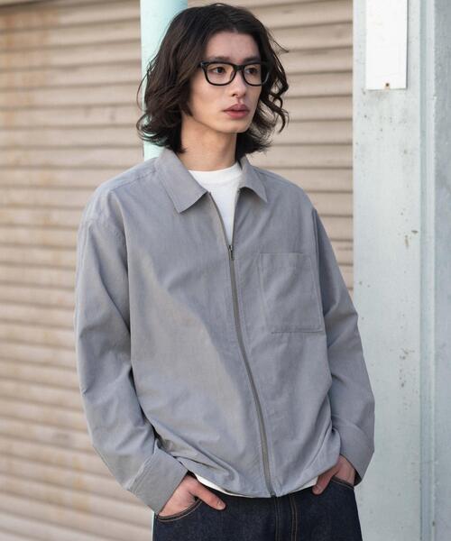 WEGO(ウィゴー)の「WEGO/フェイクスウェードシャツジャケット(ブルゾン・メンズ・ブラック/グレー・MEDIUM/LARGE)」の4枚目の写真