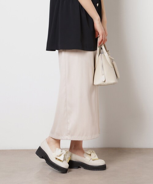 ESPERANZA（エスペランサ）の「晴雨兼用リボン厚底ローファー（パンプス・レディース・ブラック系2/アイボリー系2/ブラック・LL/M/S）」の8枚目の写真