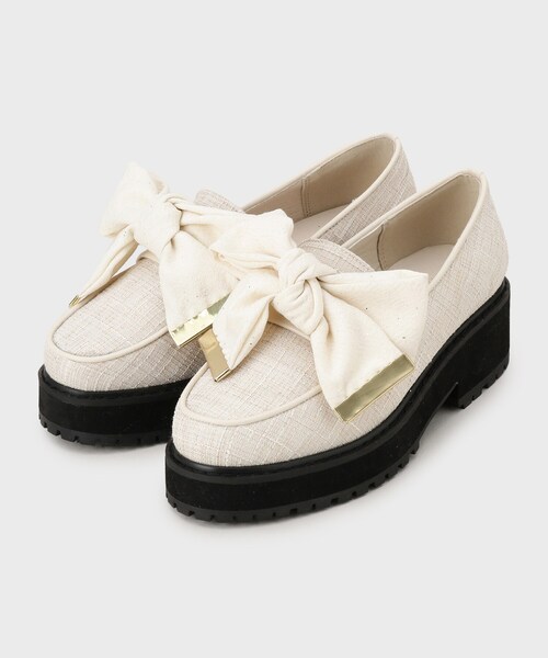 ESPERANZA（エスペランサ）の「晴雨兼用リボン厚底ローファー（パンプス・レディース・ブラック系2/アイボリー系2/ブラック・LL/M/S）」の14枚目の写真