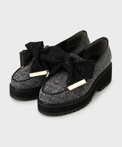 ESPERANZA（エスペランサ）の「晴雨兼用リボン厚底ローファー（パンプス・レディース・ブラック系2/アイボリー系2/ブラック・LL/M/S）」の15枚目の写真