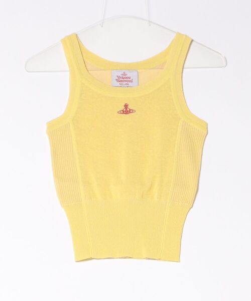 Vivienne Westwood(ヴィヴィアンウエストウッド)の「コットンリネンミックスプレーティングタンクトップ(カーディガン/ボレロ・レディース・イエロー系その他2/ブラック系その他・FREE)」の2枚目の写真