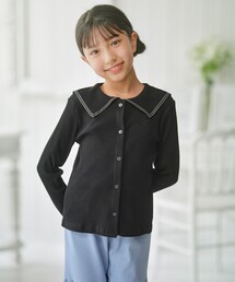 組曲（クミキョク）の「【110-140㎝】 セーラーカラー リブトップス（Tシャツ/カットソー）」