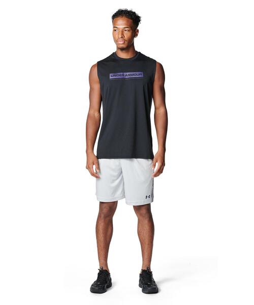 UNDER ARMOUR（アンダーアーマー）の「UAテック ワードマーク スリーブレス シャツ（トレーニング/メンズ）（タンクトップ・メンズ・ブラック・L/XL/M/S/2XL）」の2枚目の写真