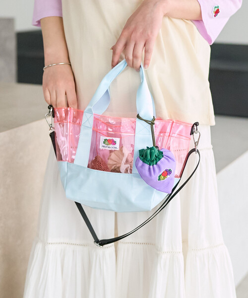 FREAK'S STORE（フリークスストア）の「FRUIT OF THE LOOM × FREAK'S STORE/フルーツオブザルーム 別注 配色 エコバッグチャーム/パッカブルバッグ/フルーツチャーム（エコバッグ/サブバッグ・レディース・レッド/ブラック/パープル/ナチュラル/サックスブルー/イエロー・ONE SIZE）」の22枚目の写真