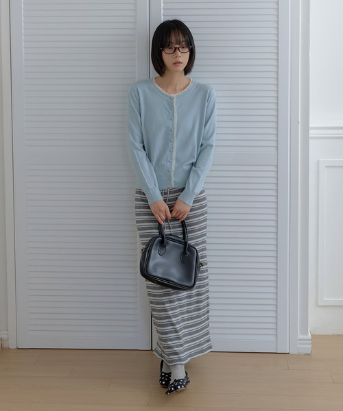 UNE MANSION(ユヌマンション)の「【羽織り・冷房・日除け対策に!】ラブリーレースベーシックニットカーディガン(カーディガン/ボレロ・レディース・ブラック/オートミール/スカイブルー・FREE)」の17枚目の写真
