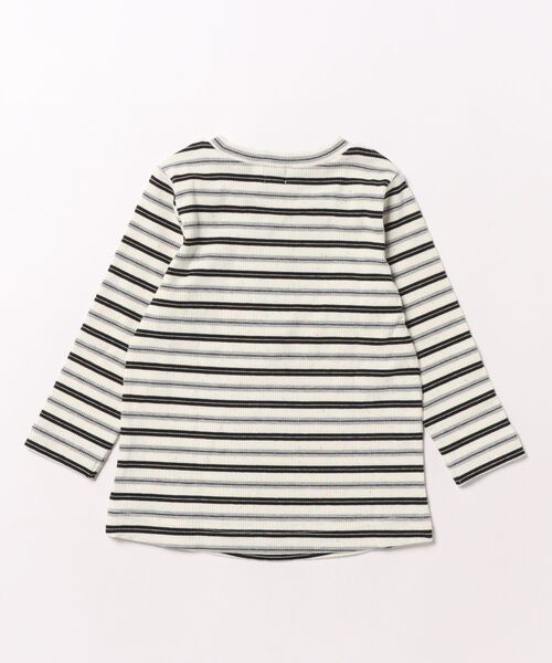 HAKKA BABY（ハッカベビー）の「[ベビー]スパンテレコボーダー長袖Tシャツ（Tシャツ/カットソー・キッズ・杢グレー/サックスブルー・L）」の3枚目の写真
