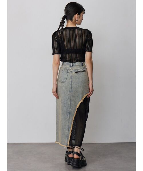 MURUA（ムルーア）の「メッシュスウィッチデニムスカート（デニムスカート・レディース・ブラック/ブルー・2/1）」の14枚目の写真