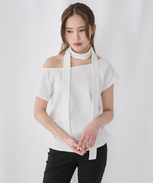 Unblend(アンブレンド)の「【Unblend】マフラーセット サイドギャザー ワンショルダー 2WAY アソート 半袖Tシャツ(Tシャツ/カットソー・レディース・ホワイト系/ブラック/ブラック系/チャコール/オフホワイト・FREE)」の16枚目の写真