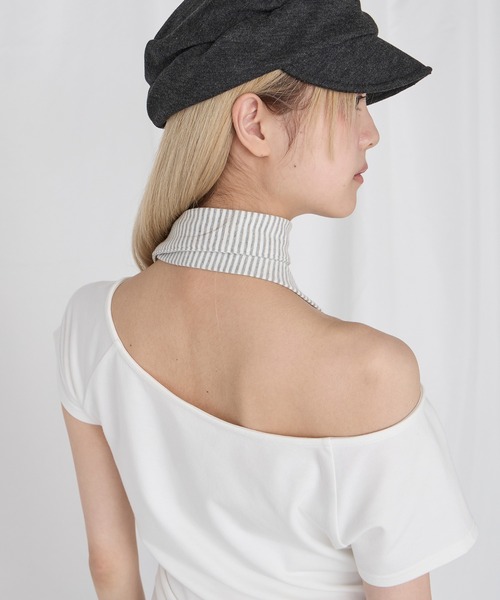 Unblend(アンブレンド)の「【Unblend】マフラーセット サイドギャザー ワンショルダー 2WAY アソート 半袖Tシャツ(Tシャツ/カットソー・レディース・ホワイト系/ブラック/ブラック系/チャコール/オフホワイト・FREE)」の15枚目の写真