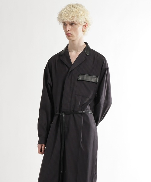 HARE（ハレ）の「レザーキリカエオールインワン(HARE)（サロペット/オーバーオール・メンズ・ブラック/グレー系その他・FREE）」の3枚目の写真