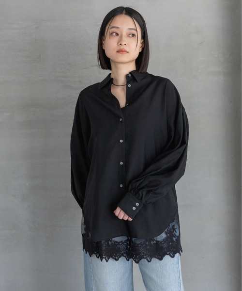 A part by（アパートバイ）の「【接触冷感】シアーオーバーシャツ_長袖（シャツ/ブラウス・レディース・イエロー系その他2/ブルー系その他3/ブラック/アイボリー・FREE）」の3枚目の写真