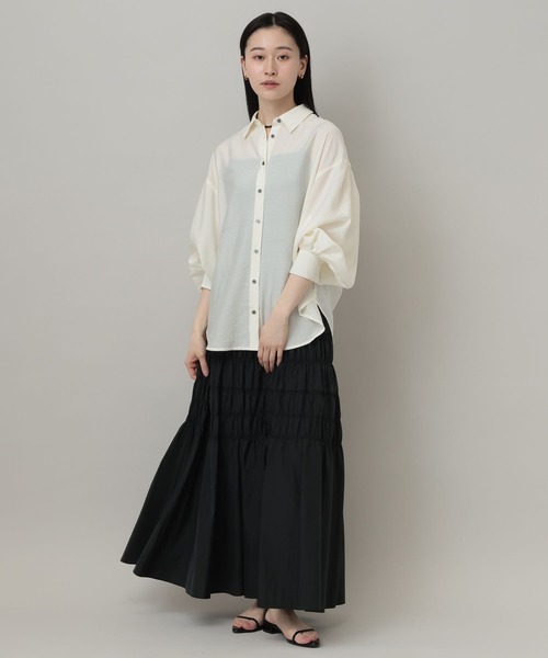 A part by（アパートバイ）の「【接触冷感】シアーオーバーシャツ_長袖（シャツ/ブラウス・レディース・イエロー系その他2/ブルー系その他3/ブラック/アイボリー・FREE）」の5枚目の写真