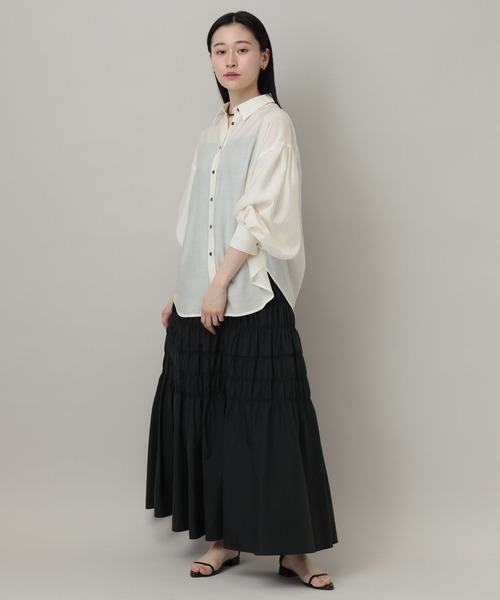 A part by（アパートバイ）の「【接触冷感】シアーオーバーシャツ_長袖（シャツ/ブラウス・レディース・イエロー系その他2/ブルー系その他3/ブラック/アイボリー・FREE）」の6枚目の写真