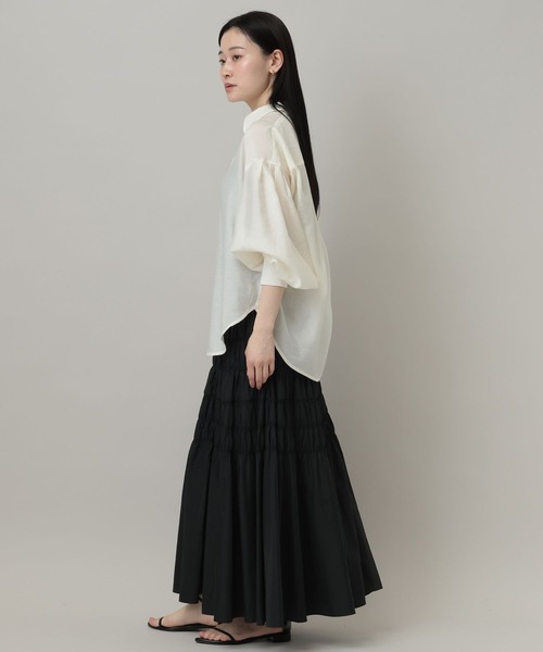 A part by（アパートバイ）の「【接触冷感】シアーオーバーシャツ_長袖（シャツ/ブラウス・レディース・イエロー系その他2/ブルー系その他3/ブラック/アイボリー・FREE）」の7枚目の写真