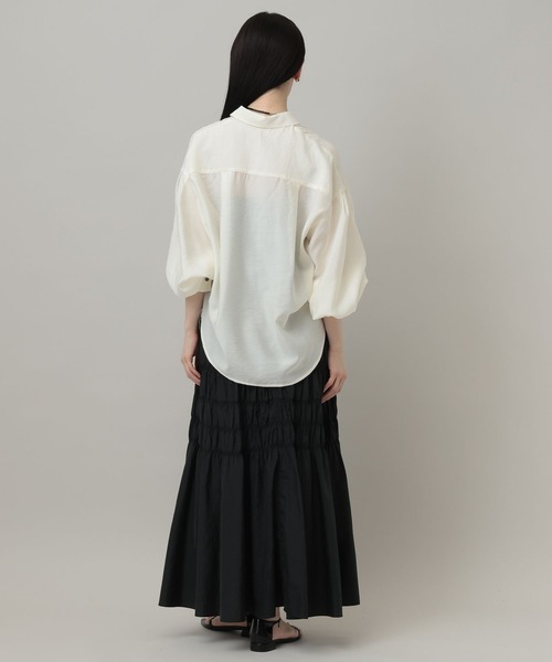 A part by（アパートバイ）の「【接触冷感】シアーオーバーシャツ_長袖（シャツ/ブラウス・レディース・イエロー系その他2/ブルー系その他3/ブラック/アイボリー・FREE）」の8枚目の写真