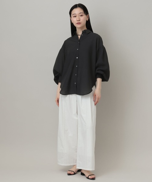 A part by（アパートバイ）の「【接触冷感】シアーオーバーシャツ_長袖（シャツ/ブラウス・レディース・イエロー系その他2/ブルー系その他3/ブラック/アイボリー・FREE）」の12枚目の写真