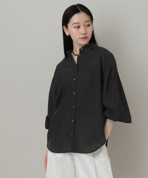 A part by（アパートバイ）の「【接触冷感】シアーオーバーシャツ_長袖（シャツ/ブラウス・レディース・イエロー系その他2/ブルー系その他3/ブラック/アイボリー・FREE）」の19枚目の写真