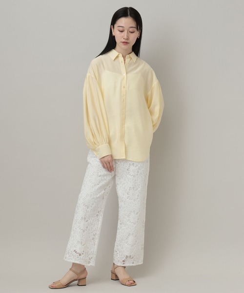 A part by（アパートバイ）の「【接触冷感】シアーオーバーシャツ_長袖（シャツ/ブラウス・レディース・イエロー系その他2/ブルー系その他3/ブラック/アイボリー・FREE）」の21枚目の写真