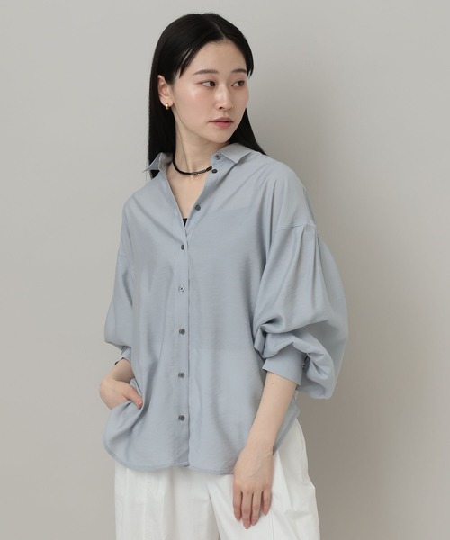 セール】【接触冷感】シアーオーバーシャツ_長袖（シャツ/ブラウス 