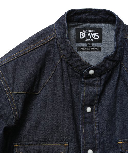 BEAMS(ビームス)の「<WEB限定>BEAMS / NEW STANDARD カラーレスデニムウエスタンシャツ(シャツ/ブラウス・メンズ・ブラック/インディゴブルー・MEDIUM/LARGE/SMALL/X-LARGE)」の4枚目の写真