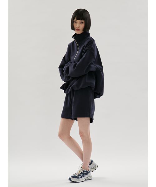 emmi（エミ）の「【em】レイヤードライクスウェットショートパンツ【セットアップ対応】（その他パンツ・レディース・ホワイト/ネイビー・F）」の13枚目の写真