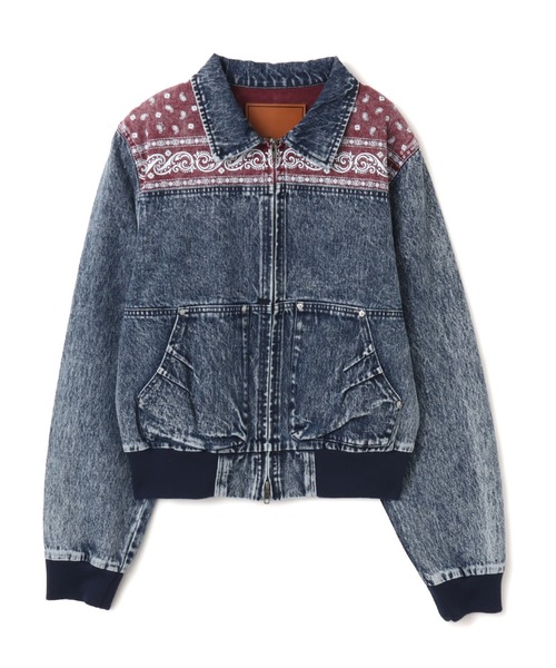 atmos pink（アトモスピンク）の「atmos pink Panelled Bandana Denim Jacket / アトモス ピンク パネェルド バンダナ デニム ジャケット（ブルゾン・レディース・ブルー/ブラック・FREE）」の2枚目の写真
