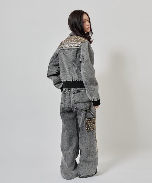 atmos pink（アトモスピンク）の「atmos pink Panelled Bandana Denim Jacket / アトモス ピンク パネェルド バンダナ デニム ジャケット（ブルゾン・レディース・ブルー/ブラック・FREE）」の6枚目の写真