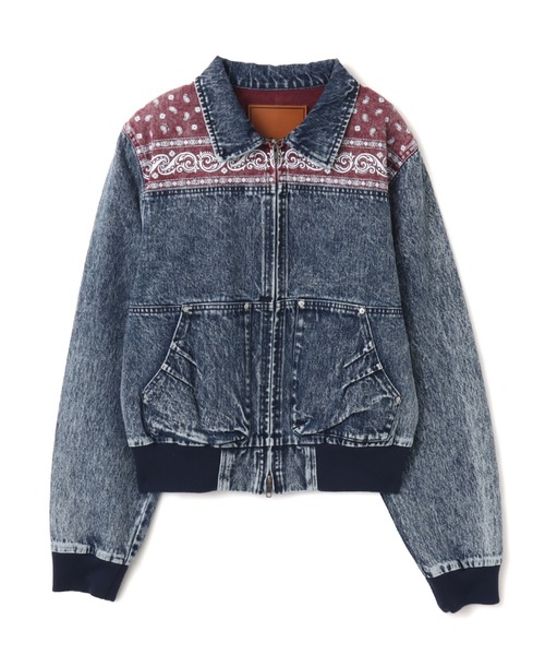 atmos pink（アトモスピンク）の「atmos pink Panelled Bandana Denim Jacket / アトモス ピンク パネェルド バンダナ デニム ジャケット（ブルゾン・レディース・ブルー/ブラック・FREE）」の9枚目の写真