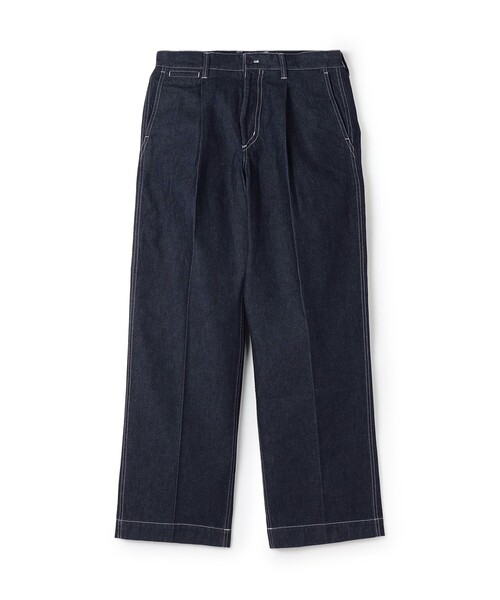 TOMORROWLAND (トゥモローランド)の「9.5OZコットンデニム 1プリーツバレルパンツ(デニムパンツ・メンズ・ホワイト/ダークブルー・L/M/S/XS)」の1枚目の写真